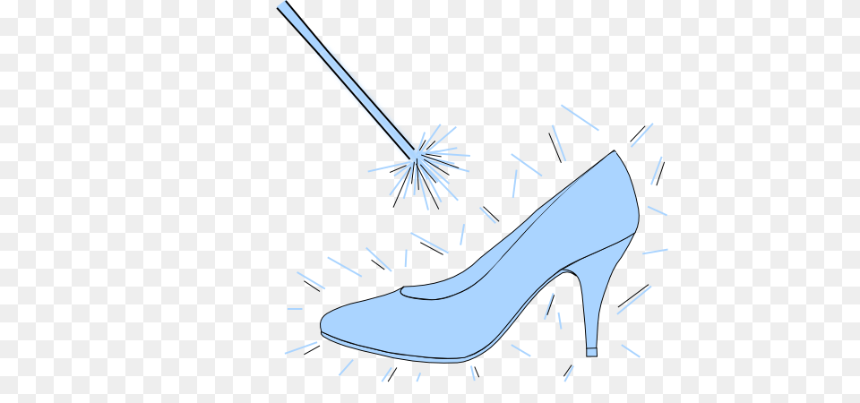 Blue Slipper With Wand Clip Art, Clothing, Footwear, High Heel, Shoe Png