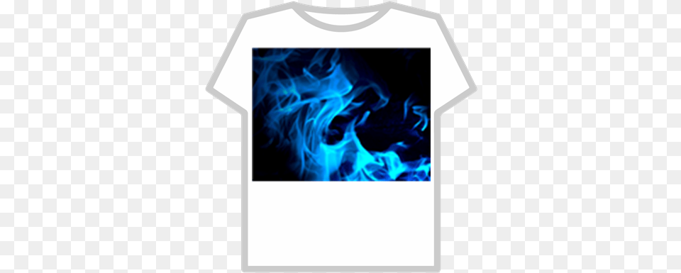 Blue Smokeneondesign Roblox Blue Fire Texture, Clothing, T-shirt, Bonfire, Flame Free Png