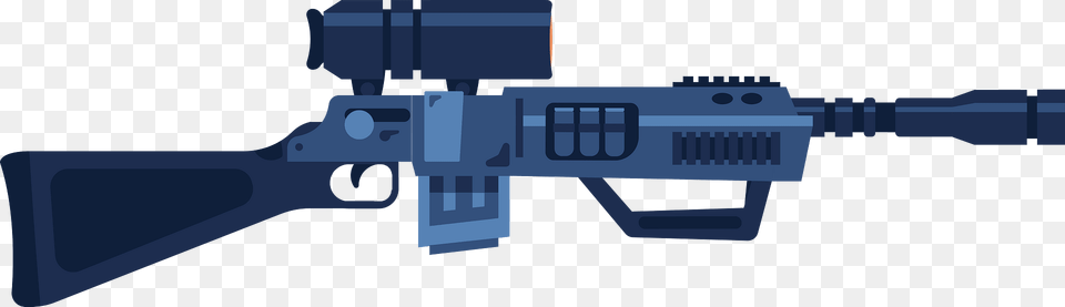 Blue Sniper Rifle Clipart, Firearm, Gun, Weapon Free Png