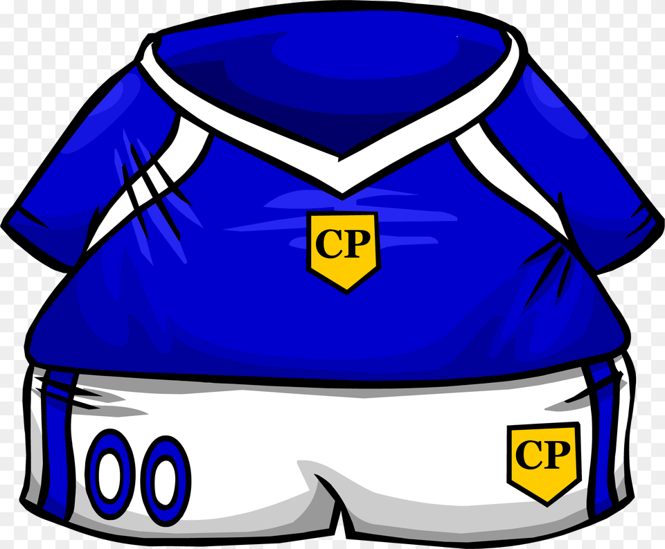 Blue Soccer Jersey Clothing Icon Id 778 Blue Soccer Jersey Club Penguin, Shirt, Shorts, Person, Sailor Suit Png