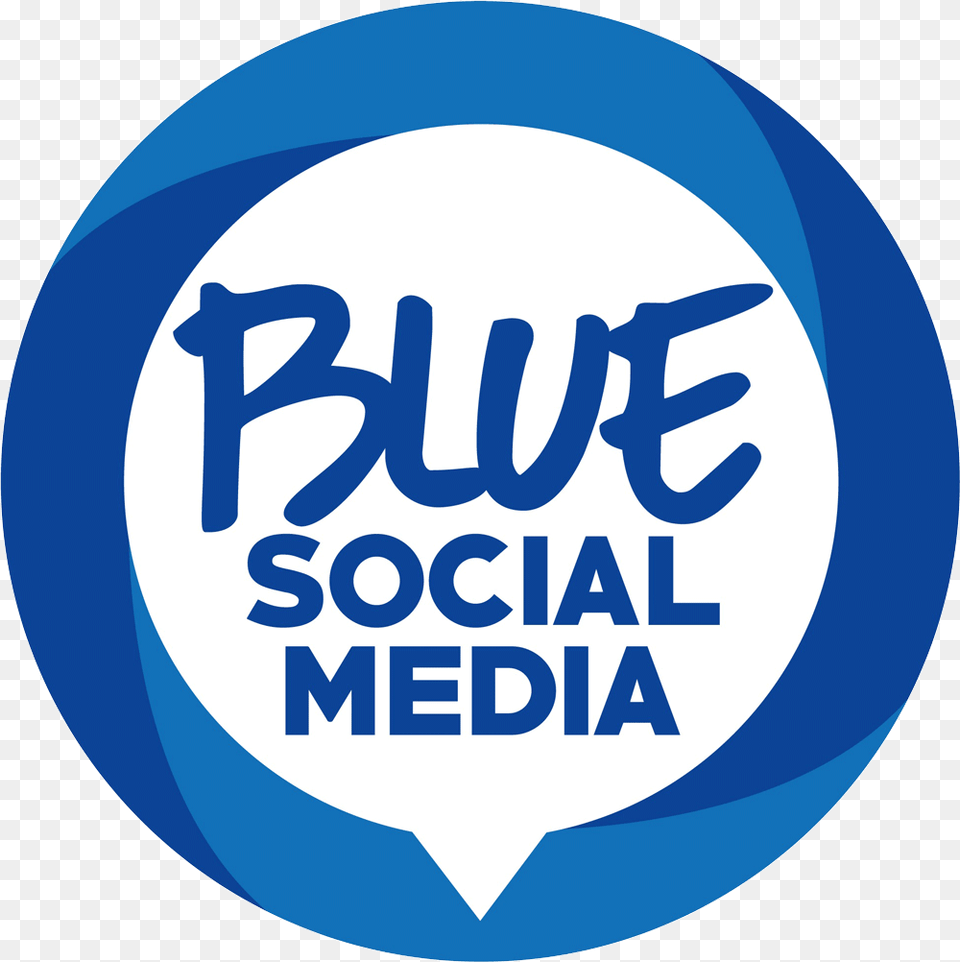Blue Social Media Design, Logo, Badge, Symbol, Disk Free Png Download
