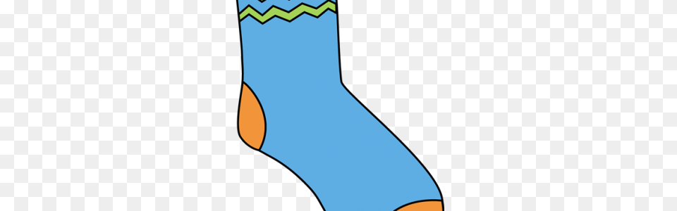 Blue Sock Clip Art Blue Sock With Orange On The Toes And Heel, Clothing, Hosiery, Christmas, Christmas Decorations Free Png Download