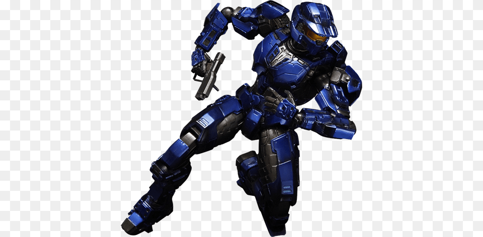 Blue Spartan Mark V Collectible Figure Halo Master Chief Blue, Adult, Male, Man, Person Png Image