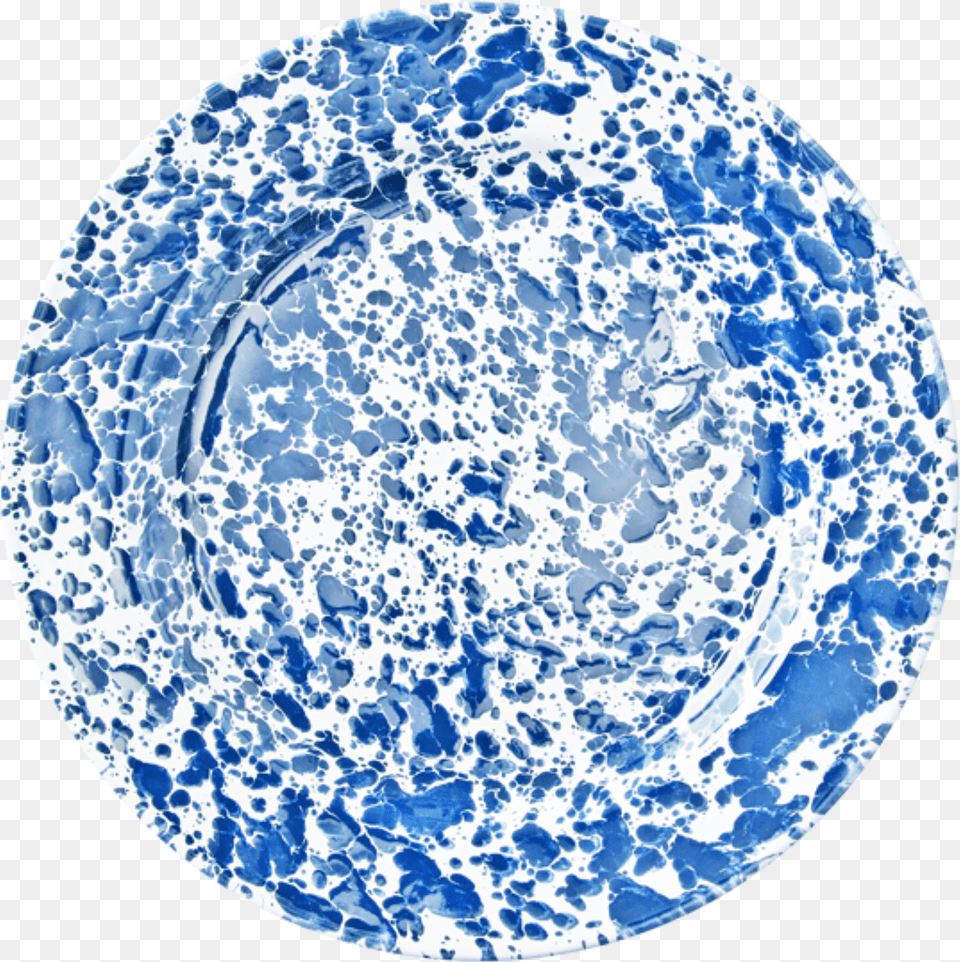 Blue Splatter Enamel Dinner Plate Circle Png