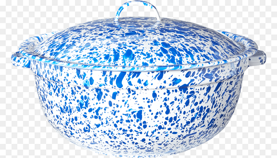 Blue Splatterware Enamel Casserole Pot Ceramic, Art, Porcelain, Pottery, Hot Tub Free Png