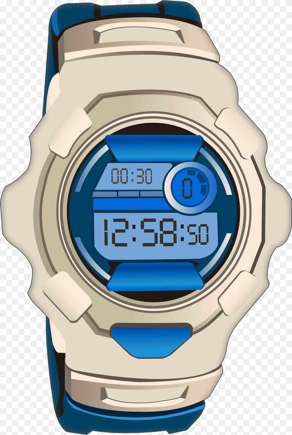 Blue Sport Digital Watch Clip Art Digital Watch Clipart, Digital Watch, Electronics, Wristwatch, Screen Png
