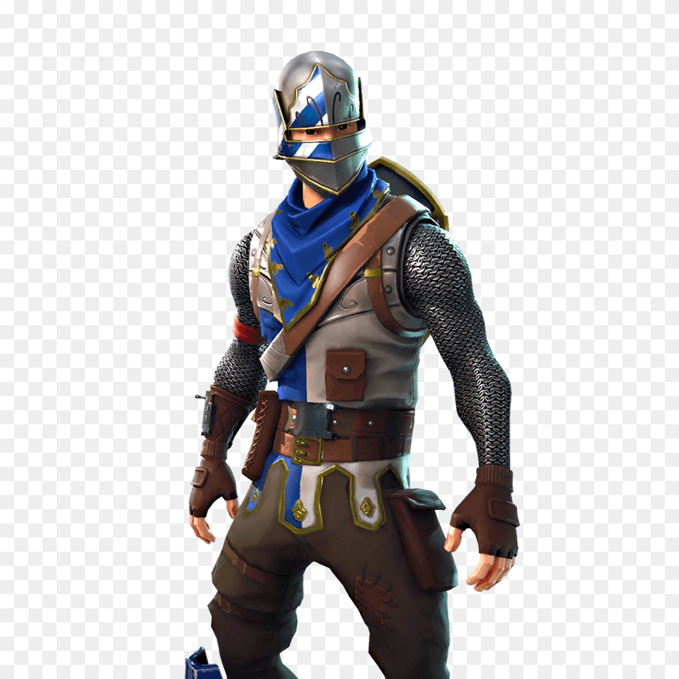 Blue Squire Outfit Featured Image Blue Squire Fortnite Skin, Adult, Helmet, Male, Man Free Png