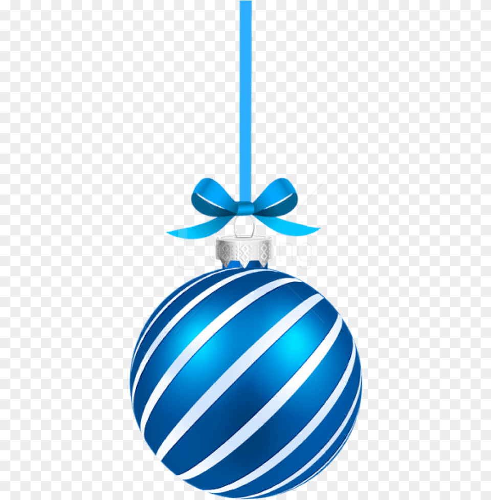 Blue Sriped Christmas Hanging Ball Christmas Bell Images Hd, Lighting Free Png