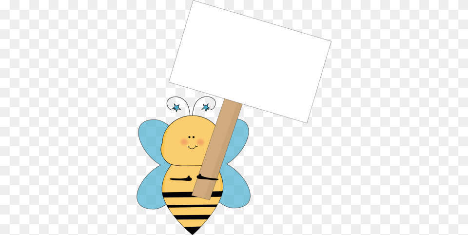 Blue Star Bee Holding A Blank Sign Clip Art Free Transparent Png