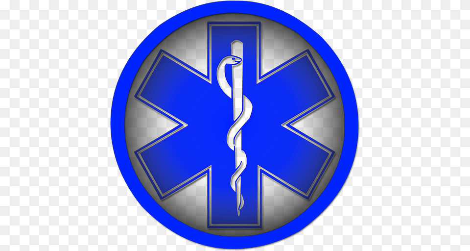 Blue Star Of Life Symbol Round Shape Star Of Life Star Of Life Svg, Emblem, Armor, Logo, Disk Free Png Download