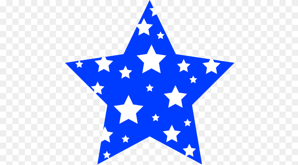 Blue Star Patterned With White Stars Silhouette, Flag, Star Symbol, Symbol Free Png