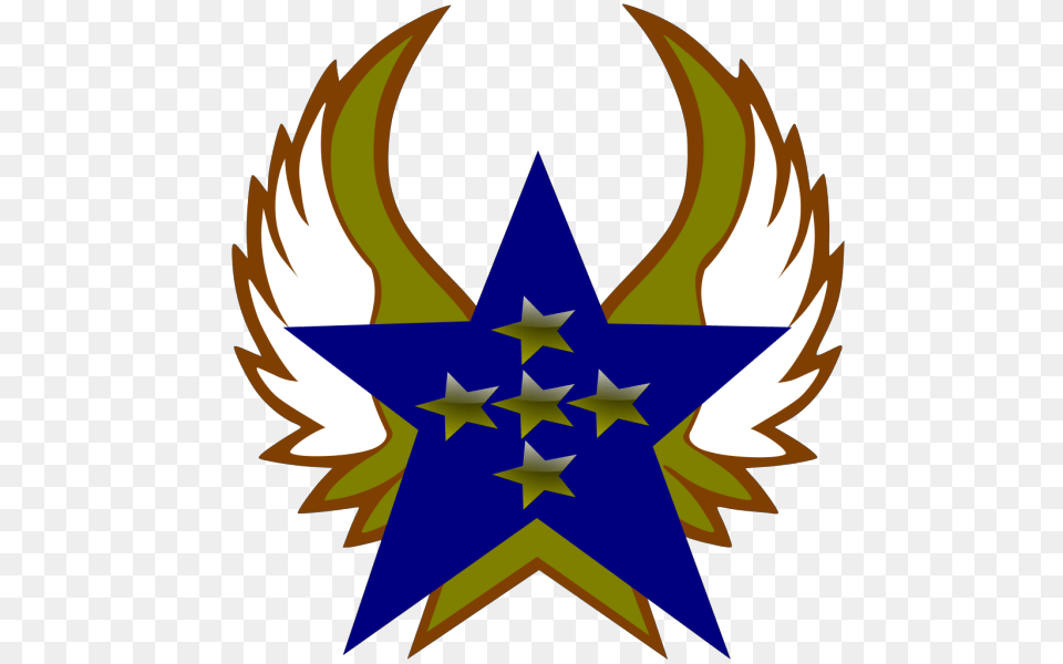 Blue Star With 2 Gold And Wings Svg Clip Arts Download Shield Wing Logo, Symbol, Star Symbol, Person, Emblem Free Transparent Png