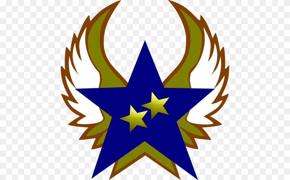 Blue Star With 2 Gold Star And Wings Svg Clip Arts, Star Symbol, Symbol, Animal, Fish Free Transparent Png