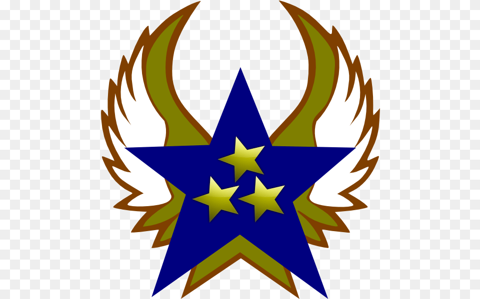 Blue Star With 3 Gold And Wings Clip Art Gambar Logo Bintang Keren, Symbol, Star Symbol, Person Png Image