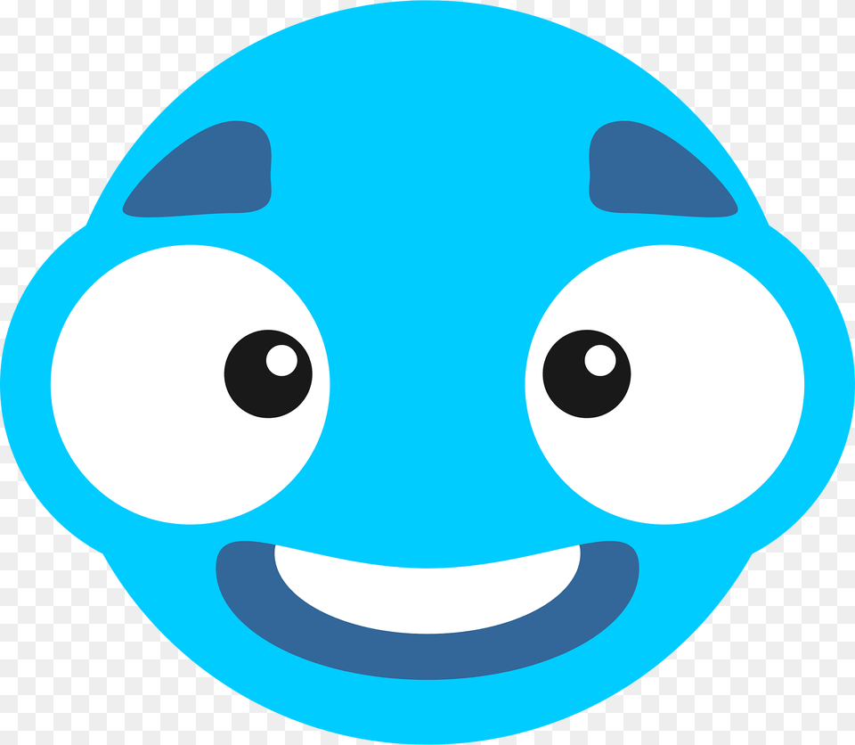 Blue Staring Eyes Monster Face Clipart, Plush, Toy, Disk Png