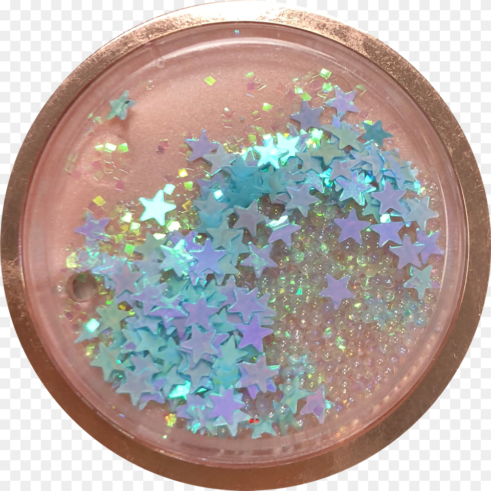 Blue Stars Rose Gold Liquid Glitter Png