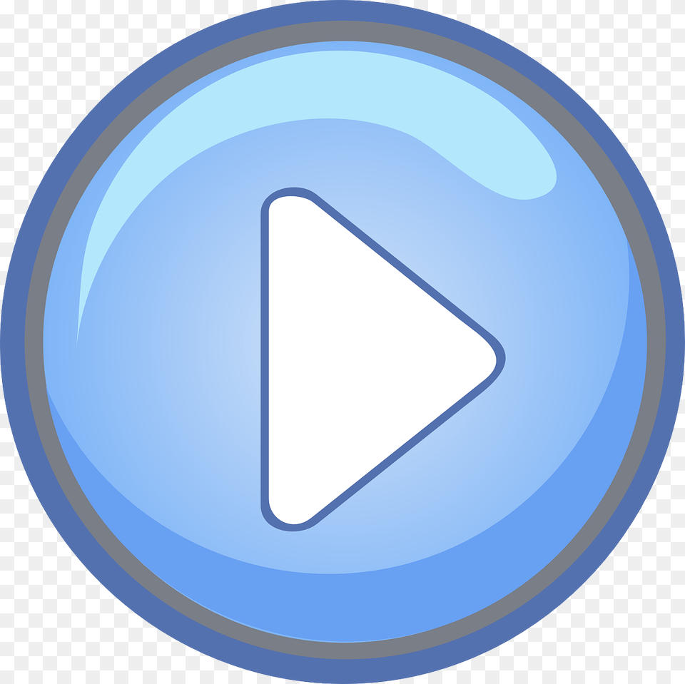 Blue Start Button Icon Background, Sign, Symbol, Triangle, Road Sign Free Transparent Png