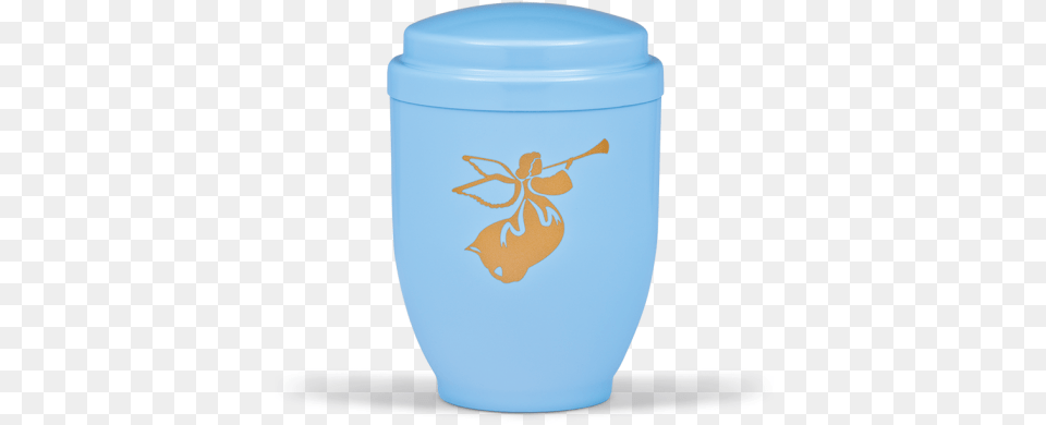 Blue Steel With Gold Angel Emblem Funeral Cremation Ashes Urn For Childboy 354 Water Bottle, Jar, Pottery, Shaker Png