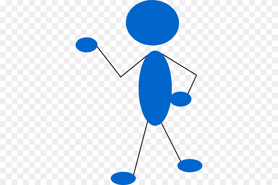 Blue Stick People Man Figure Person Pointing Stick Figure Explaining Png Image