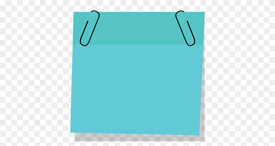 Blue Sticky Note With Paperclip, White Board, Text Png