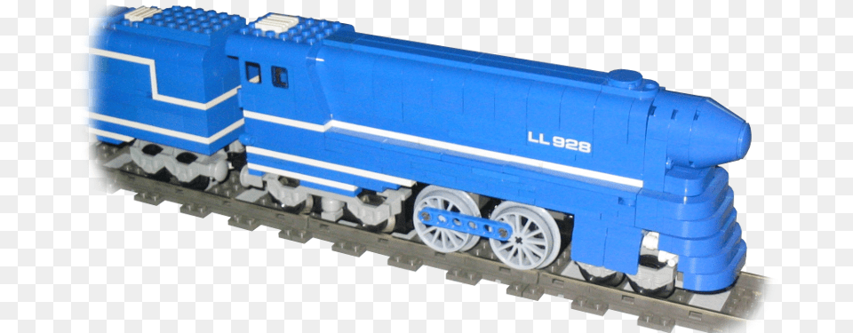 Blue Streamliner Steam Engine By Ben Fleskes Using Big Black Steam Train, Locomotive, Railway, Transportation, Vehicle Png Image