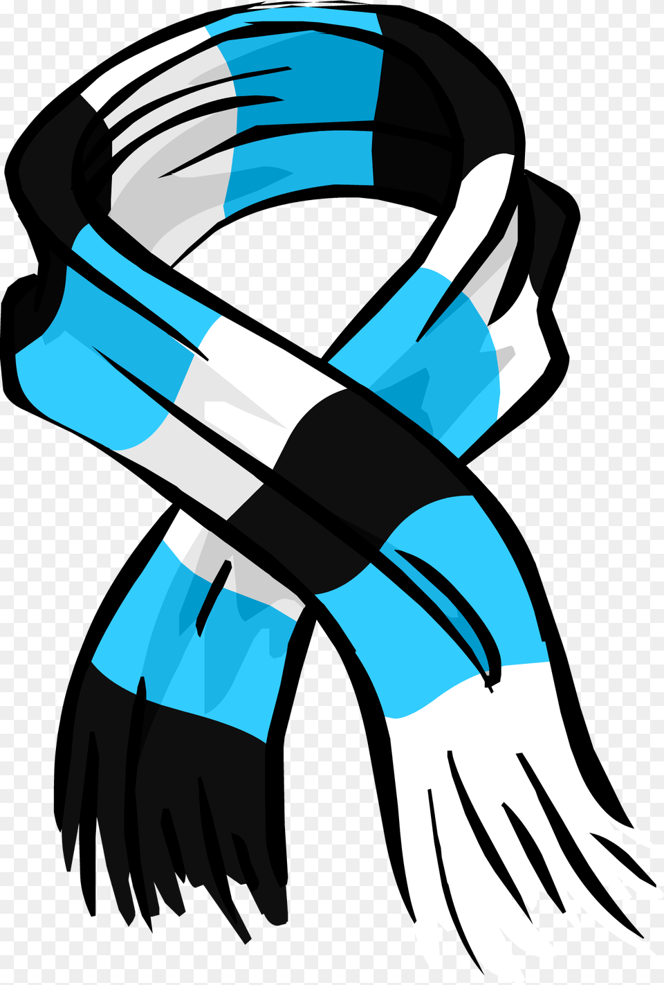 Blue Striped Scarf Club Penguin Scarf, Clothing, Adult, Female, Person Png Image
