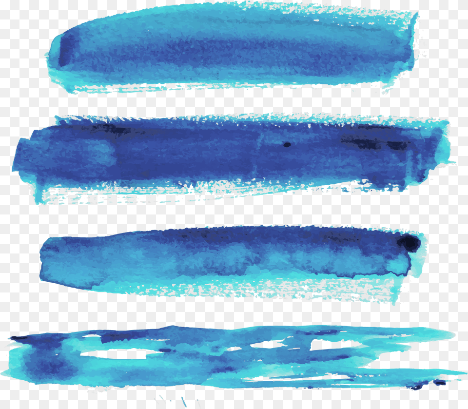 Blue Strokes Transprent Watercolor Brush Stroke Long, Ice, Animal, Fish, Sea Life Png Image