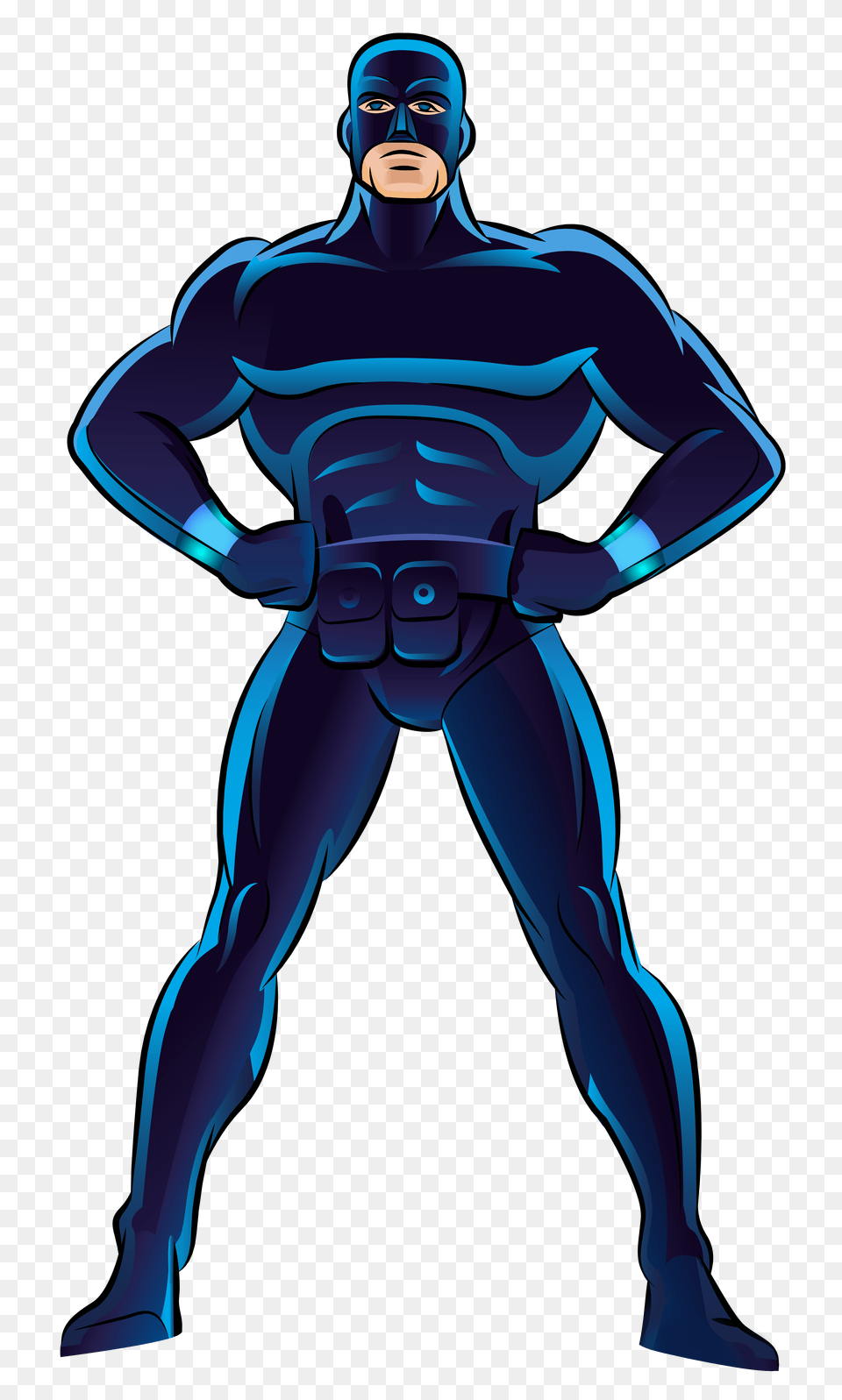 Blue Superhero Clip Art, Adult, Male, Man, Person Free Png