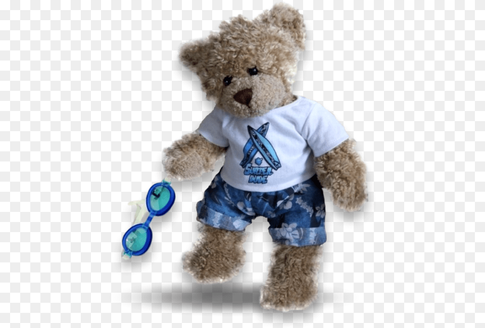 Blue Surf Shorts Outfit Amp Goggles Teddy Bear, Teddy Bear, Toy, Clothing Free Transparent Png