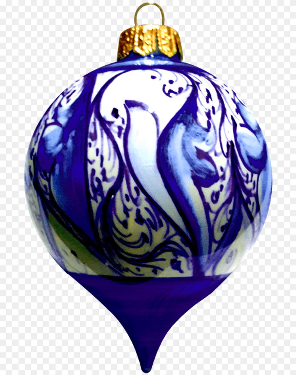 Blue Teardrop Christmas Ball Christmas Ornament, Art, Lamp, Porcelain, Pottery Png Image