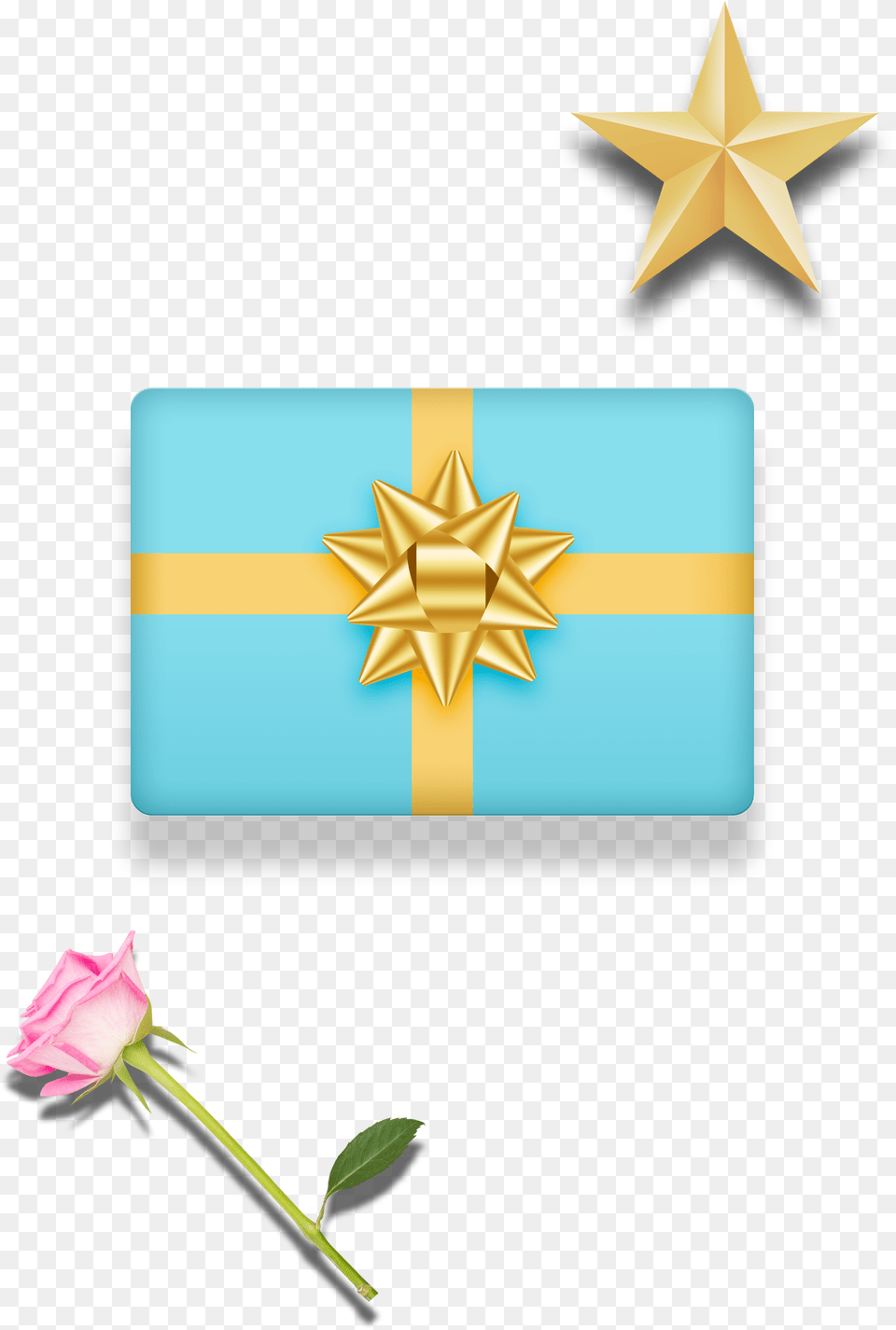 Blue Texture Gift Box Decoration Vector, Flower, Plant, Rose, Leaf Free Png Download