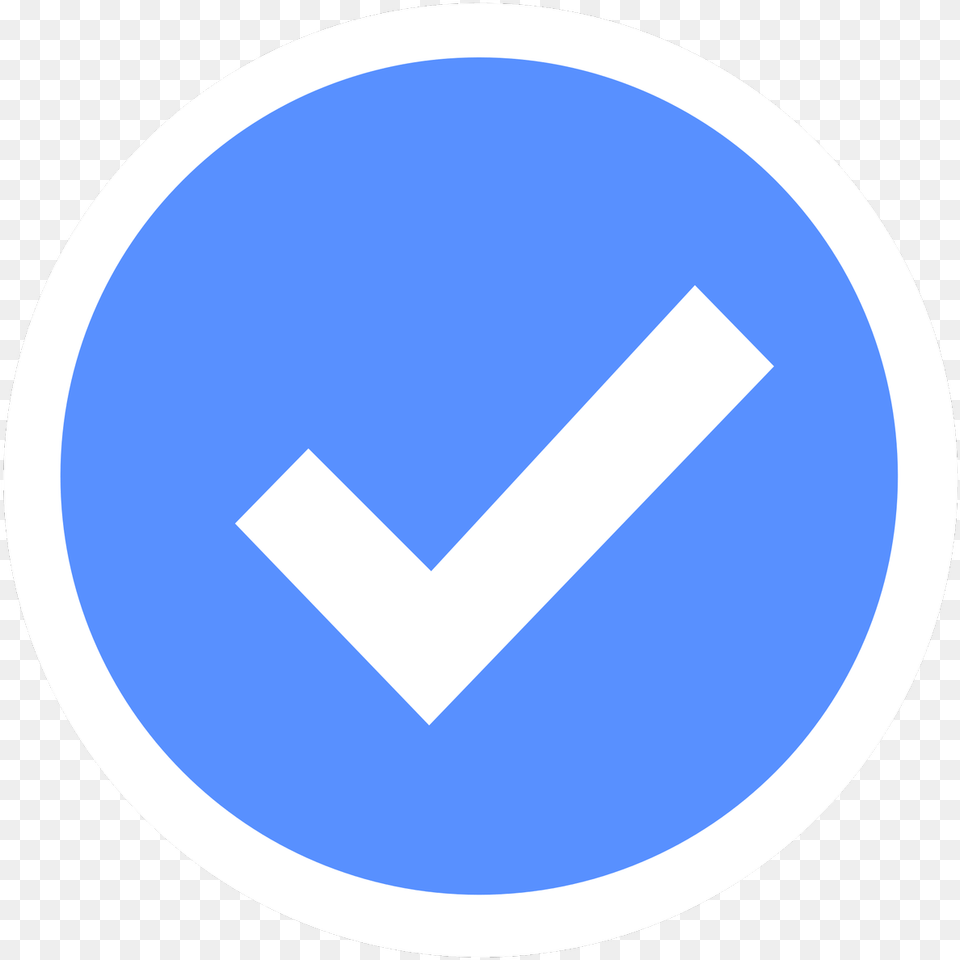 Blue Tick In Circle, Sign, Symbol, Disk, Road Sign Free Transparent Png