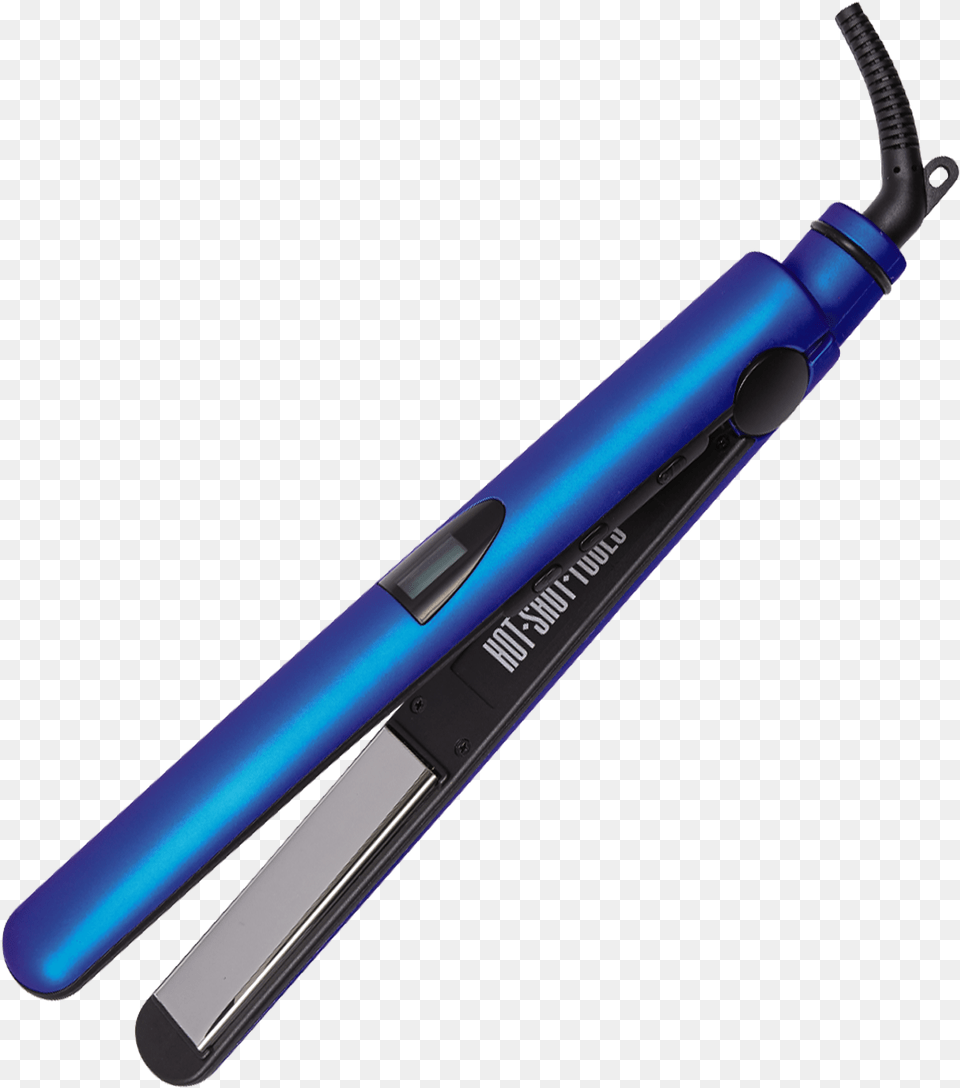 Blue Titanium Digital Flat Iron By Hot Shot Tools Diving Equipment, Blade, Razor, Weapon, Electrical Device Png Image