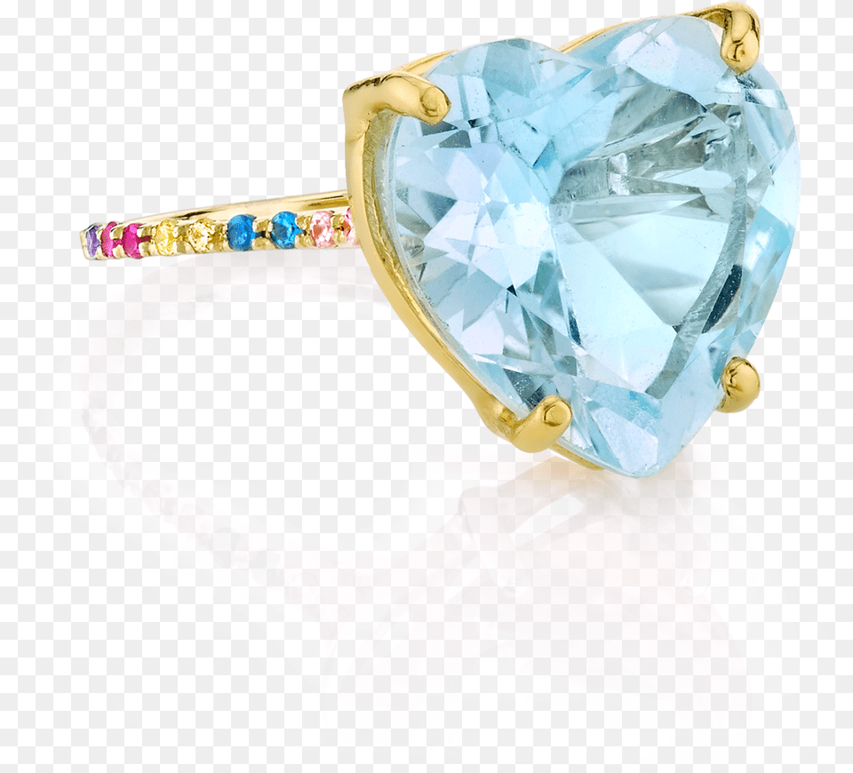 Blue Topaz And Rainbow Heart Ring Ring, Accessories, Diamond, Gemstone, Jewelry Free Transparent Png