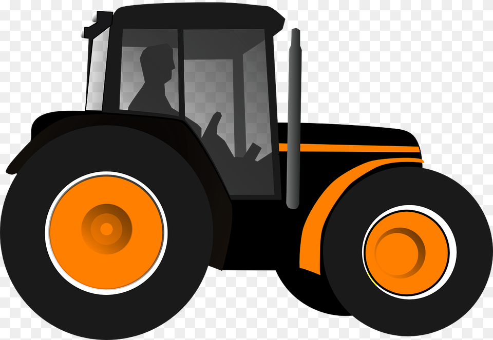 Blue Tractor Cartoon, Machine, Transportation, Vehicle, Lawn Mower Free Png Download