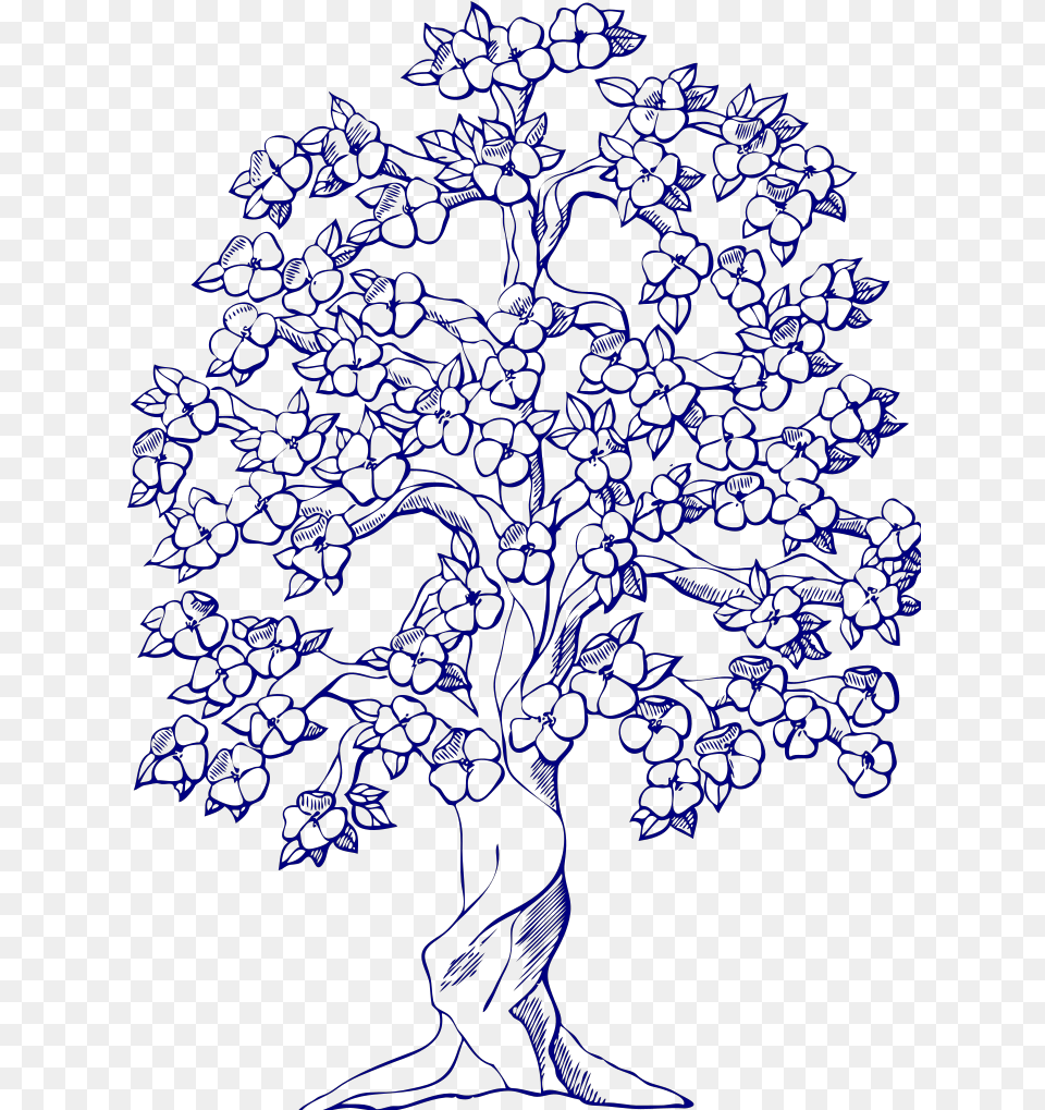 Blue Tree Svg Clip Arts Draw A Flower Tree, Art, Pattern, Graphics, Nature Png Image