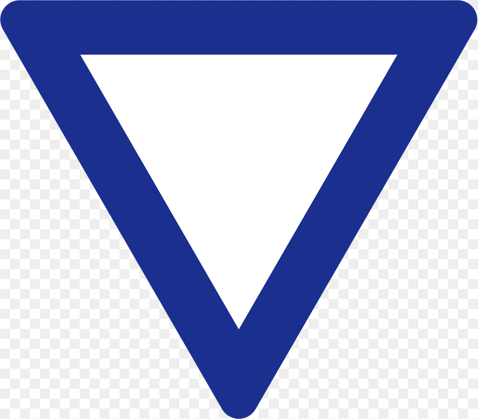 Blue Triangle Outline Clipart, Sign, Symbol Free Png