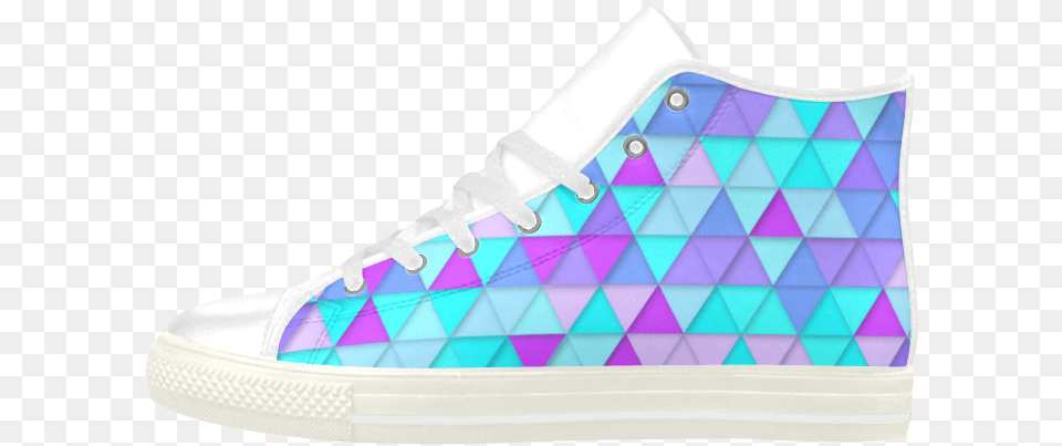 Blue Triangle Tessellation Aquila High Top Microfiber Pyramid, Clothing, Footwear, Shoe, Sneaker Free Transparent Png