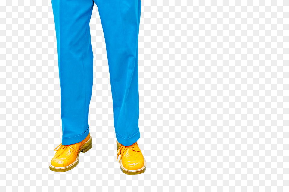 Blue Trousers And Yellow Shoes, Pants, Clothing, Footwear, Sneaker Free Transparent Png