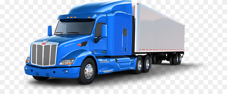 Blue Truck And Trailer Peterbilt Trucks, Trailer Truck, Transportation, Vehicle, Moving Van Png Image