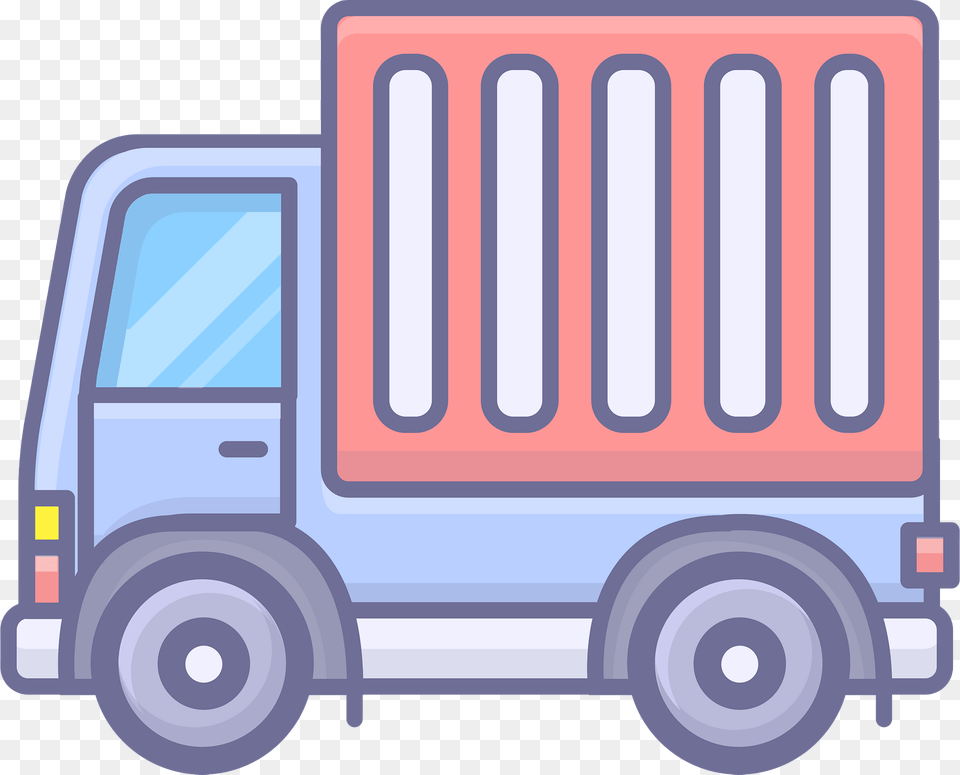 Blue Truck With Red Trailer Clipart, Vehicle, Van, Transportation, Moving Van Free Png Download