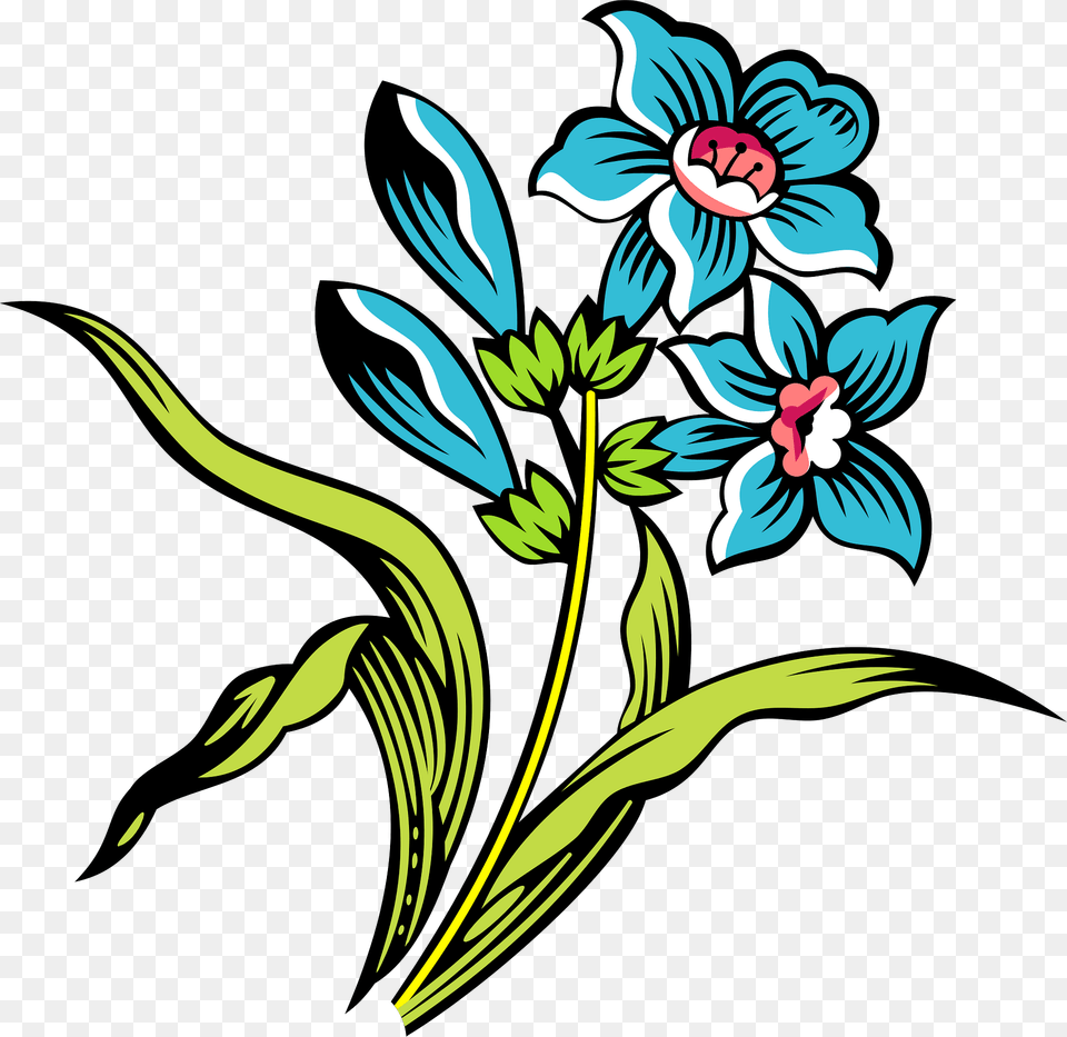 Blue Tuberose Blooms And Buds With Leaves Clipart, Art, Floral Design, Graphics, Pattern Free Png