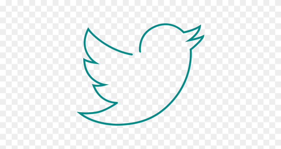 Blue Twitter Bird Line Icon, Animal, Fish, Sea Life, Shark Free Png Download