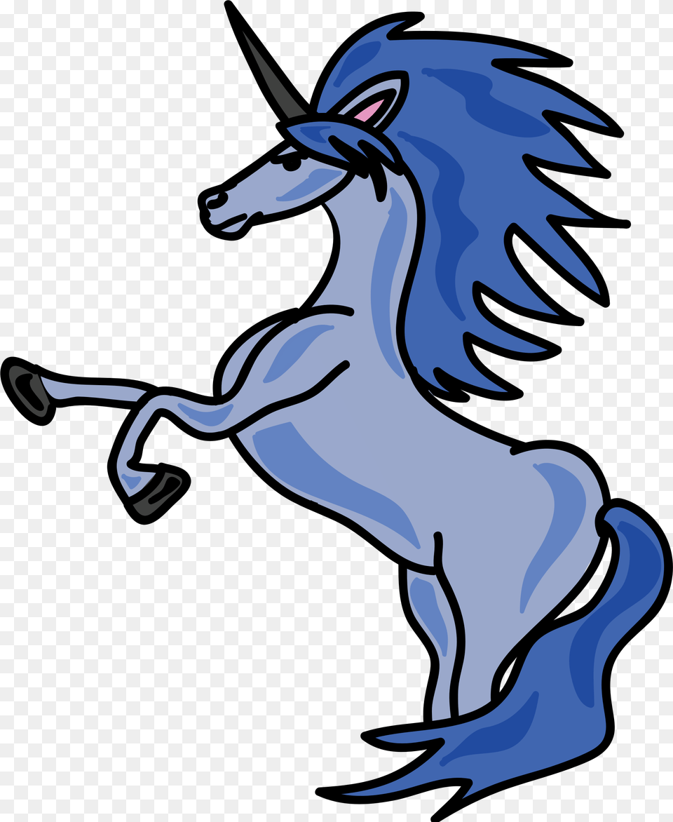 Blue Unicorn Transparent Person, Animal, Mammal, Horse Png Image