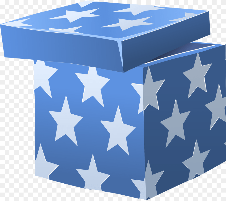 Blue Unwrapped Gift Box Clipart, Cardboard, Carton, Flag Free Png