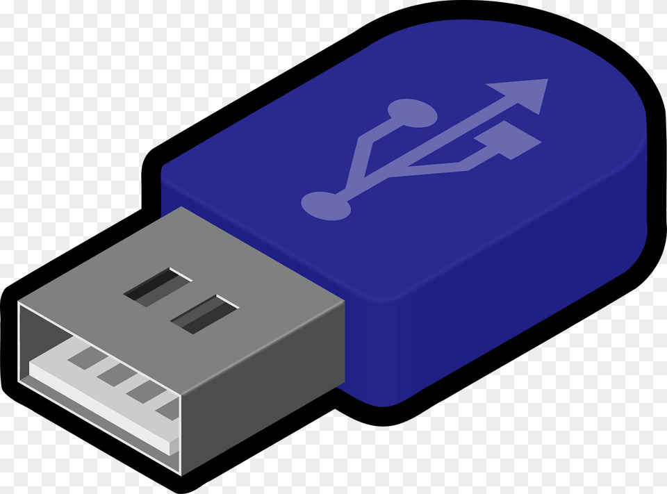 Blue Usb Flash Drive Clipart, Adapter, Electronics, Hardware, Computer Hardware Free Png