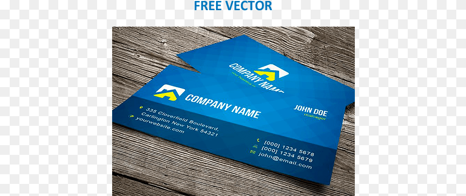 Blue Vector Business Card Business Card John Doe, Paper, Text, Business Card Free Png