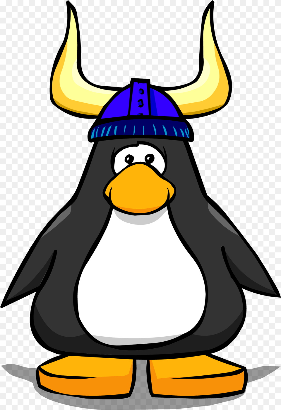 Blue Viking Helmet Player Card Penguin With A Horn, Animal, Bird, Nature, Outdoors Png Image