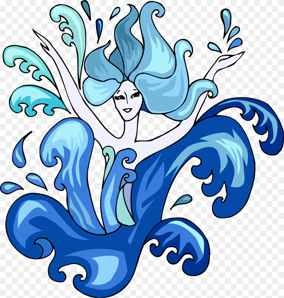 Blue Water Dancer Vector Clipart Image, Face, Head, Person, Art Free Png Download