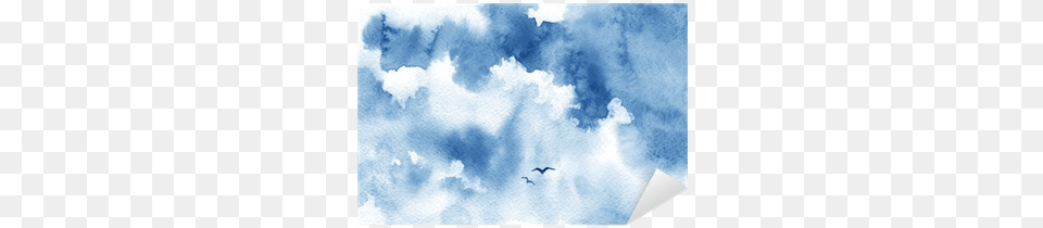 Blue Watercolor Cloud Birds And Sky Himmel Aquarell, Cumulus, Nature, Outdoors, Weather Free Transparent Png